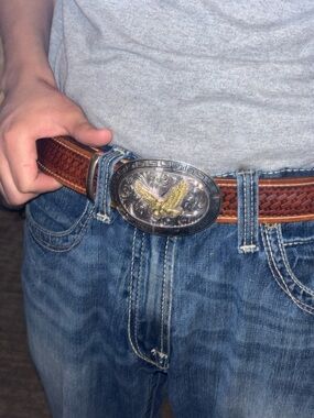 Belt & sterling plated buckle